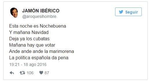 tweet con letra de villancico